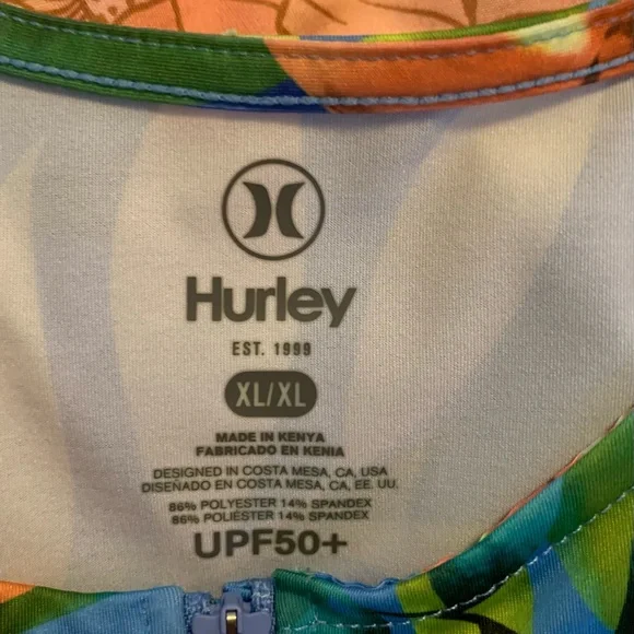 Hurley Tropical Long Sleeve Top UPF+50 size xl euc - Picture 4 of 7